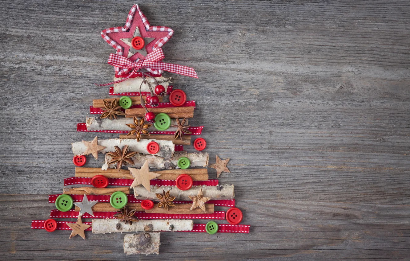 Photo wallpaper decoration, tree, New Year, Christmas, Christmas, vintage, wood, tree