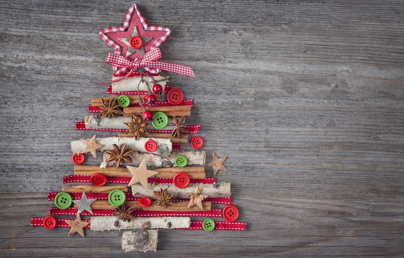 Photo wallpaper decoration, tree, new year, Christmas, Christmas, vintage, wood, tree