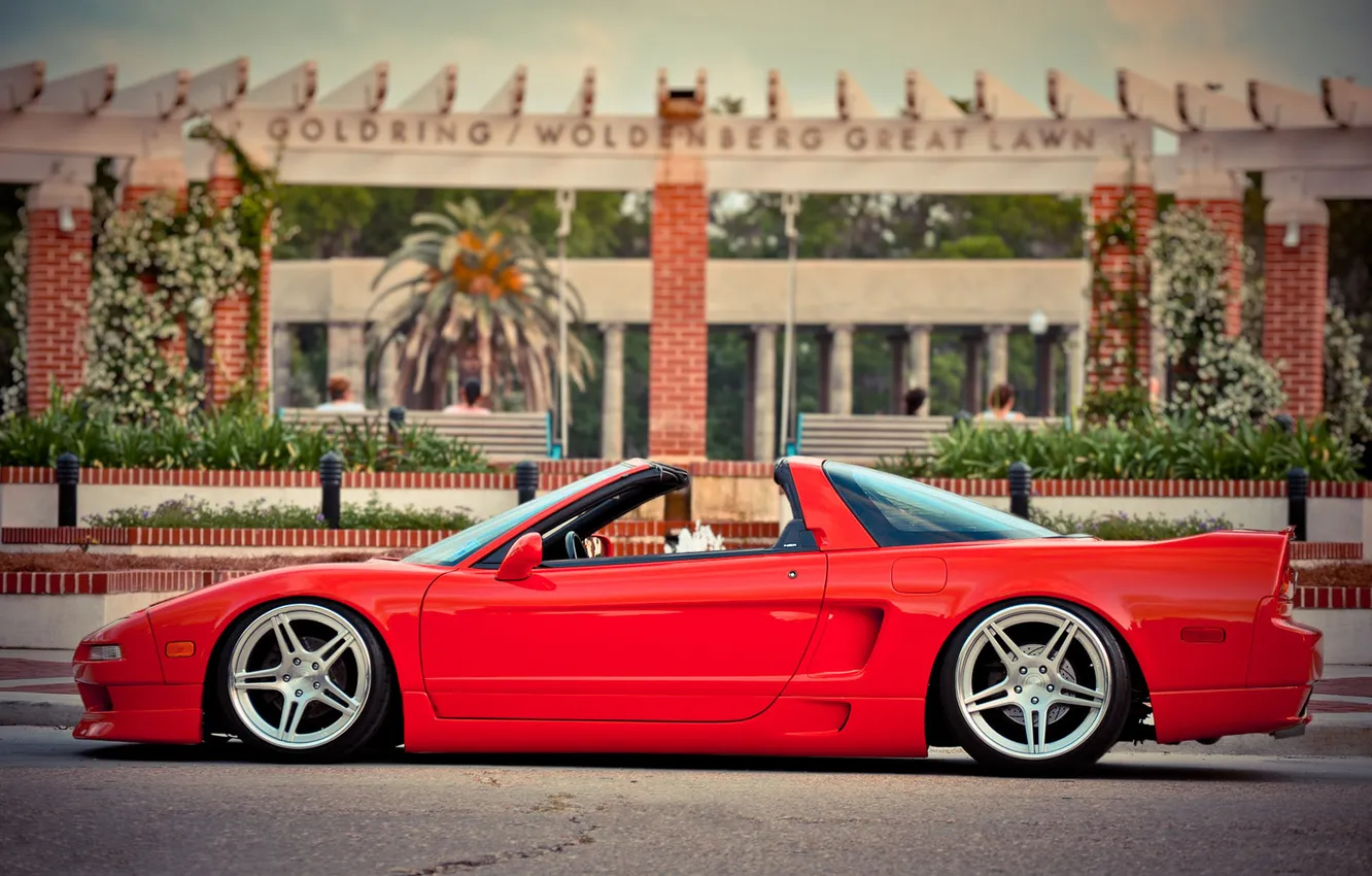 Photo wallpaper convertible, red, casting, Acura nsx