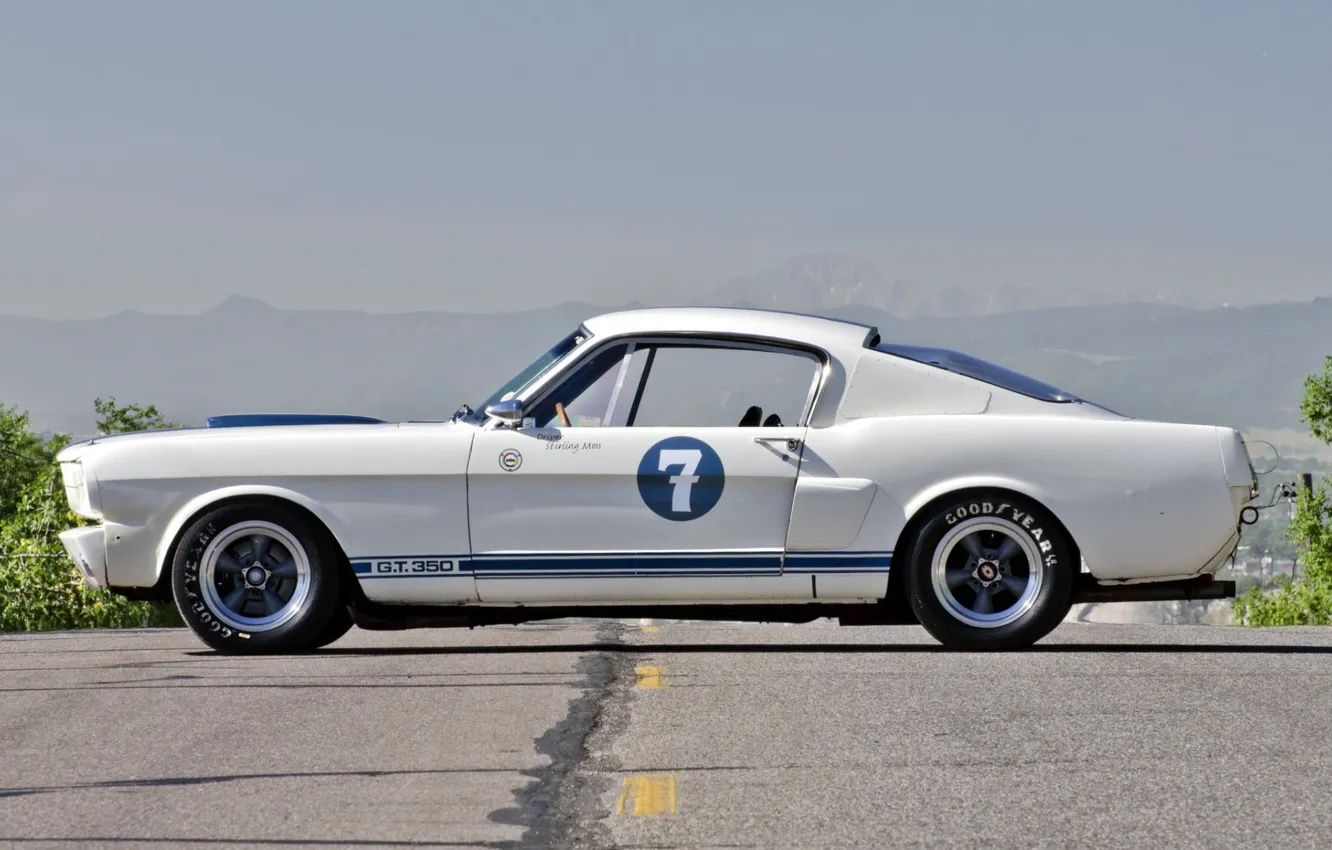 Photo wallpaper Ford Mustang, Classic, 1965, Sexy babe, Shelby GT350R, Old Muscle Car