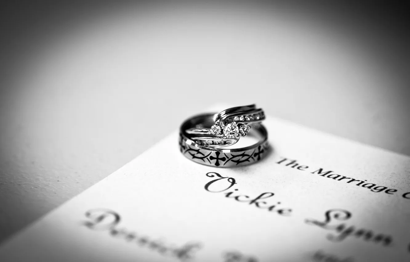 Photo wallpaper ring, decoration, wedding