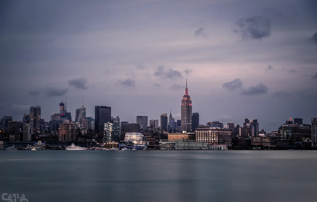 Photo wallpaper the city, New York, USA, Manhattan, The Empire state building