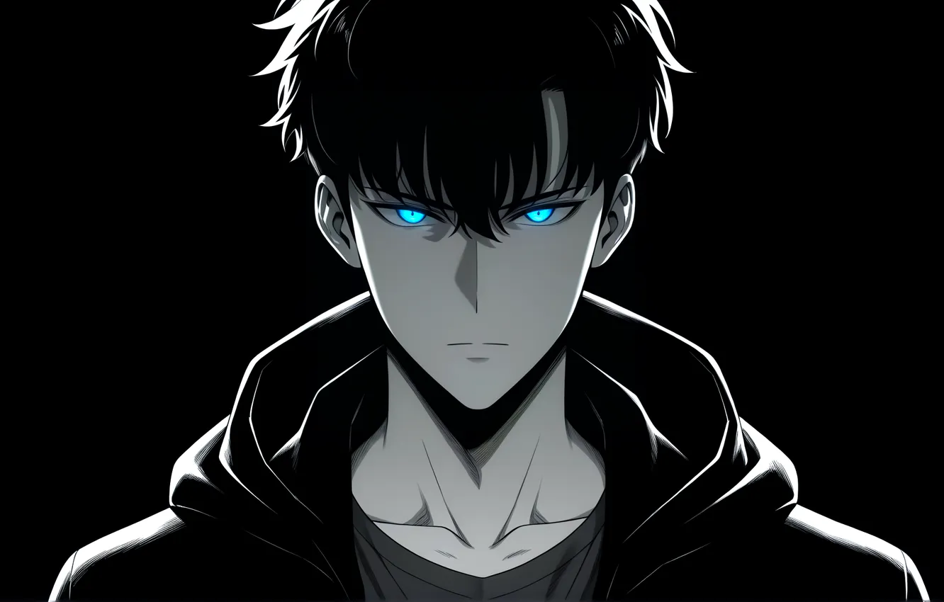 Photo wallpaper South Korea, eyes, anime, blue eyes, power, boy, asian, warrior