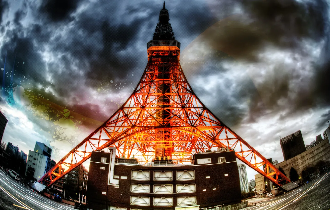 Photo wallpaper road, the city, tower, home