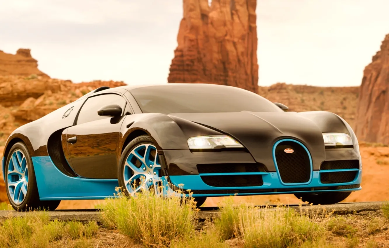 Photo wallpaper machine, Bugatti, Veyron, drift, the front, Grand Sport, Vitesse, Transformers 4