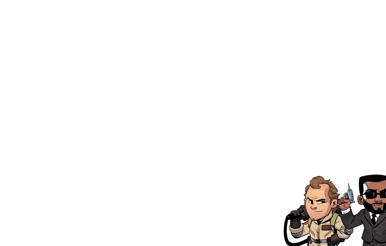 Photo wallpaper Ghostbusters, parody, MIB, Derek Laufman