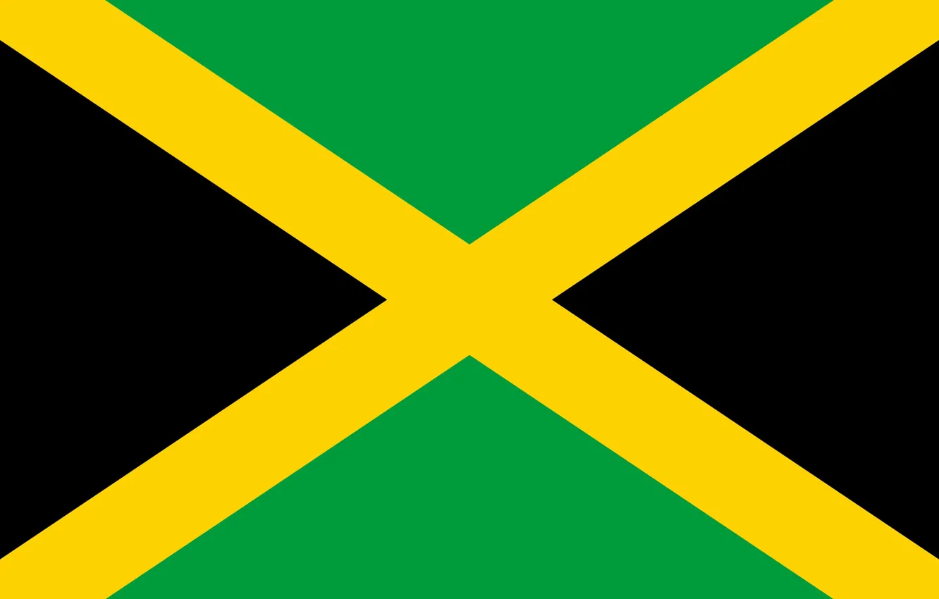 Photo wallpaper green, black, yellow, flag of jamaica