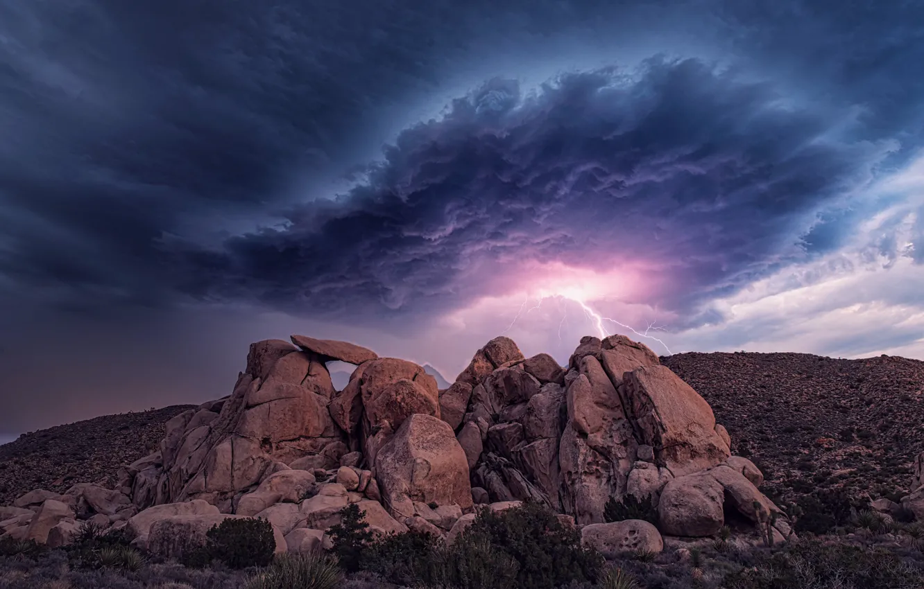 Photo wallpaper the storm, the sky, mountains, clouds, rocks