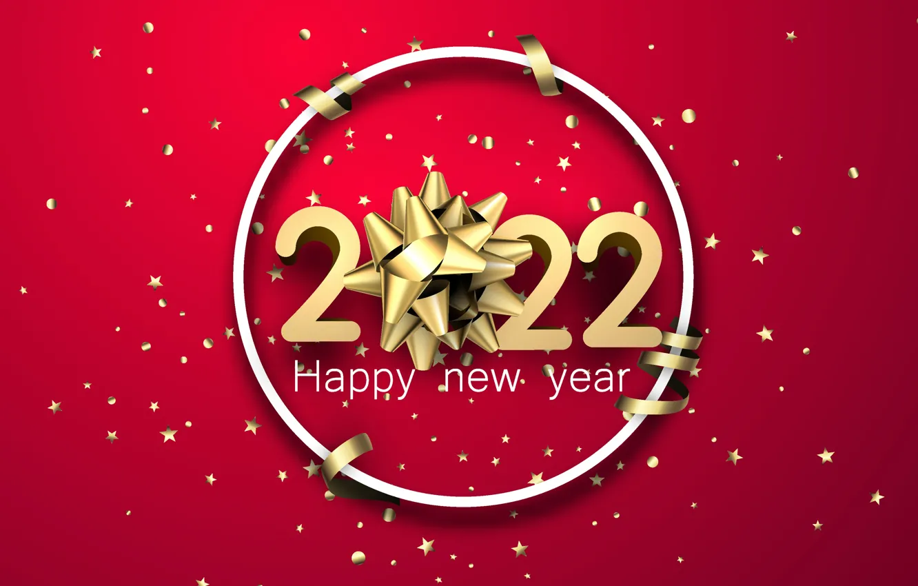 Photo wallpaper red, background, holiday, Christmas, New year, decoration, new year, bow