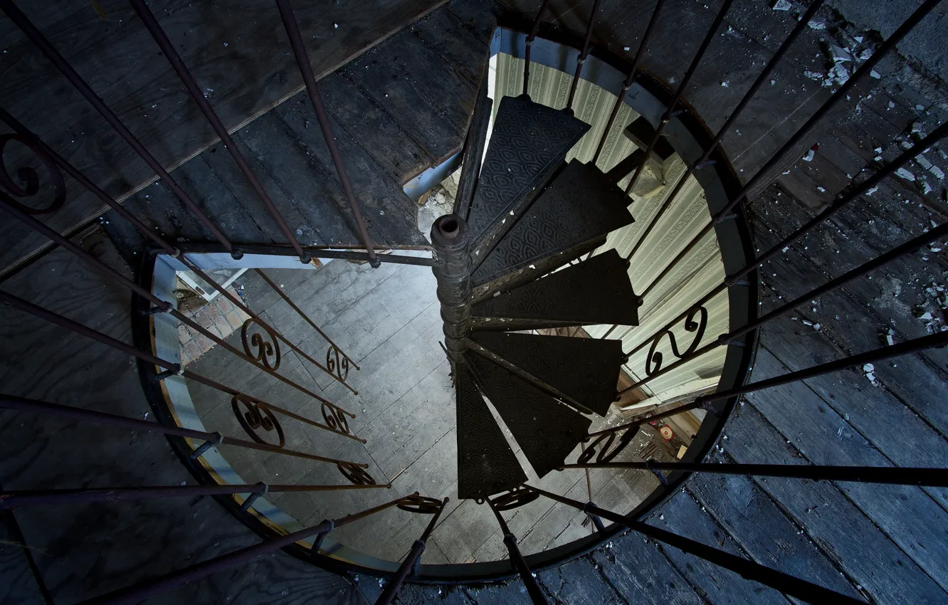 Photo wallpaper house, wood, stair