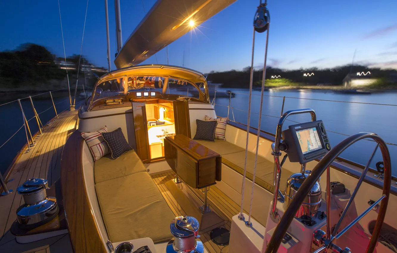 Photo wallpaper cockpit, deck, Newport, Series-M52, yacht Morris, Instrumentation