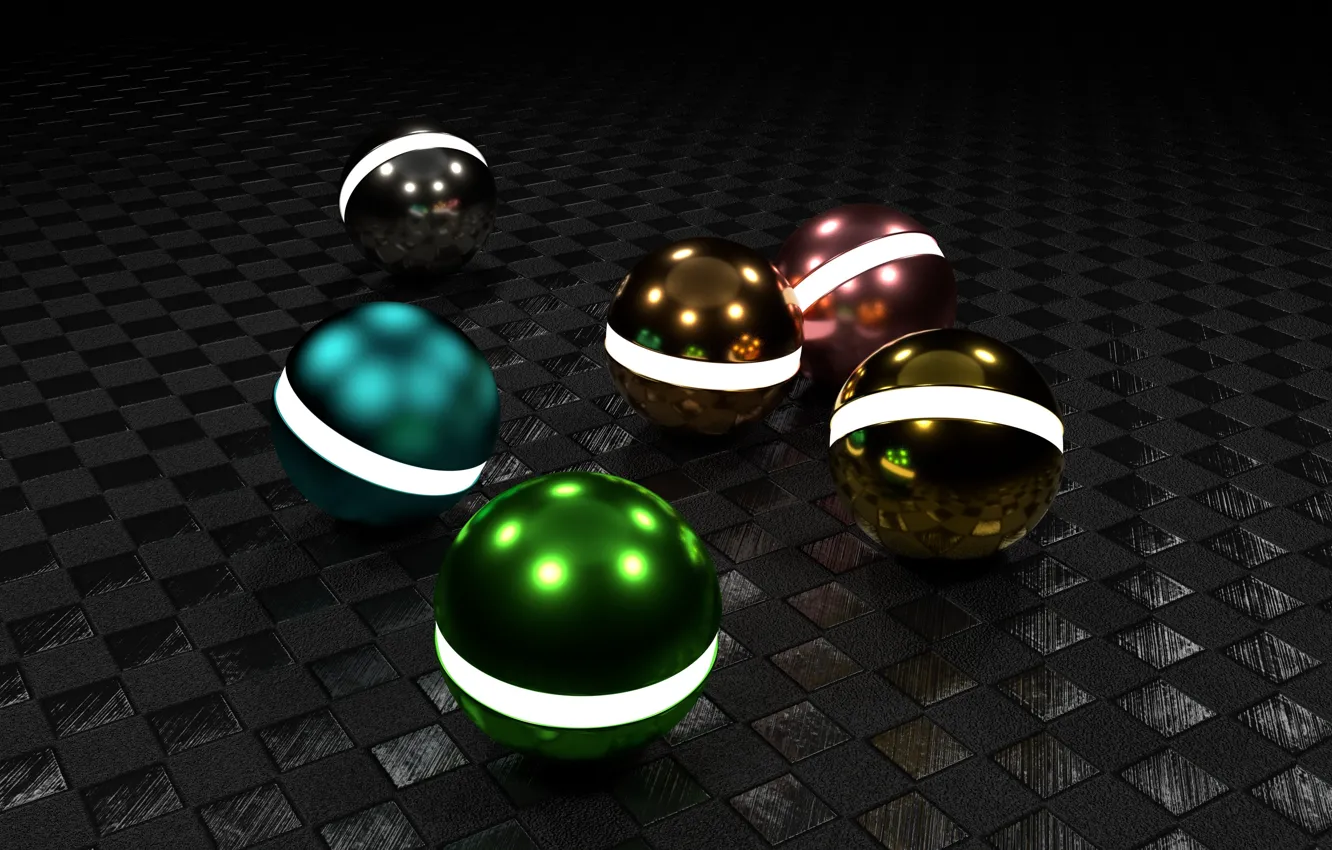 Photo wallpaper ball, metal balls, 3D