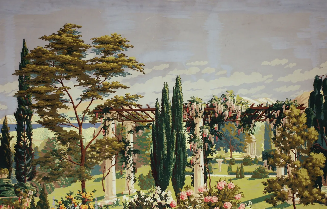 Photo wallpaper 1926, Charles Ephraim Burchfield, The Riviera, left panel