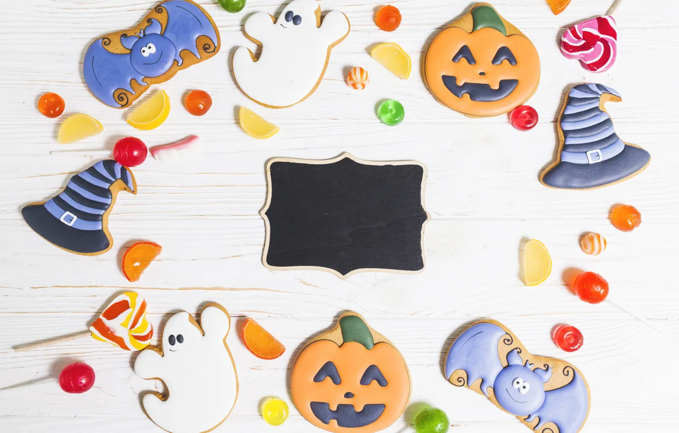 Photo wallpaper cookies, Halloween, cake, cakes, glaze, celebration, pumpkin
