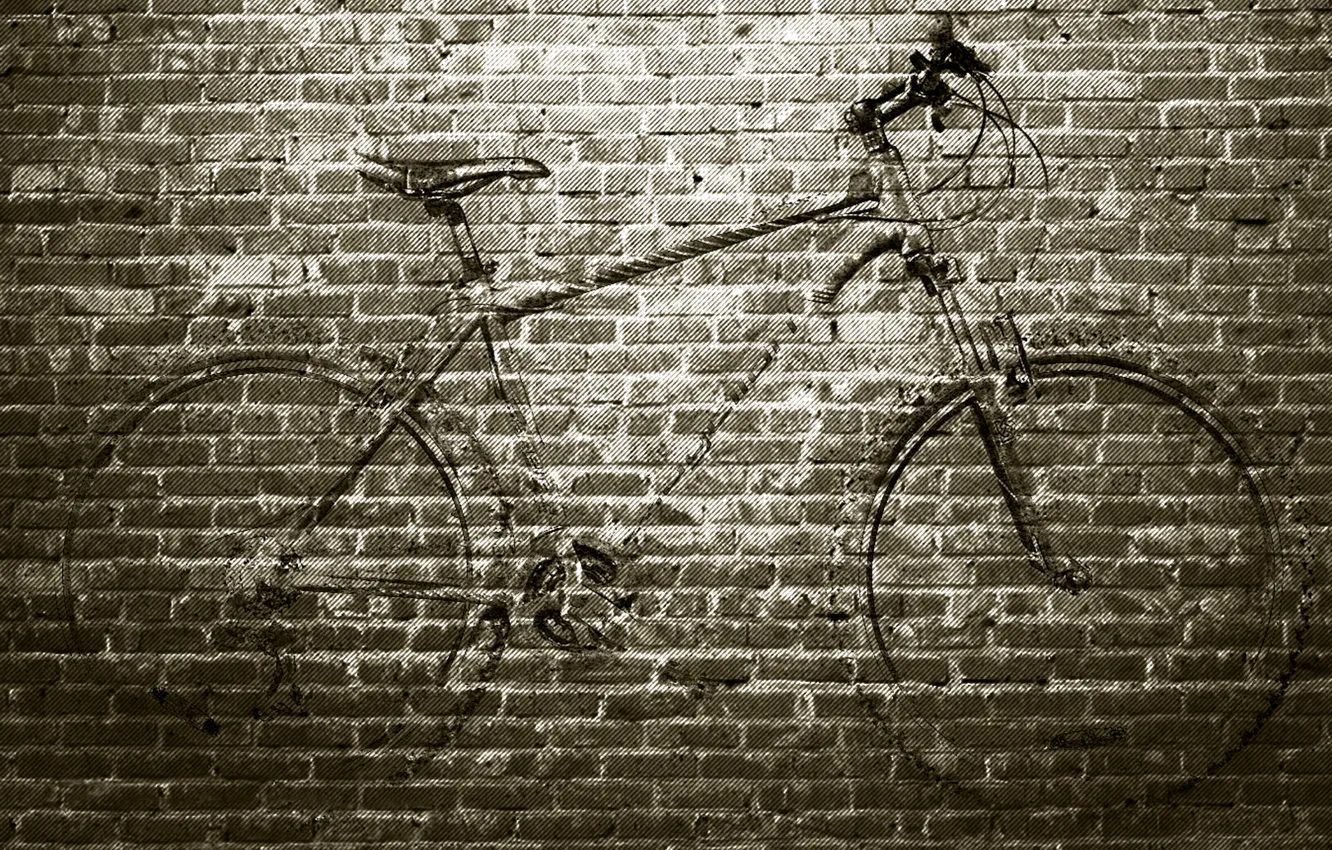 Photo wallpaper bike, wall, graffiti, carbon