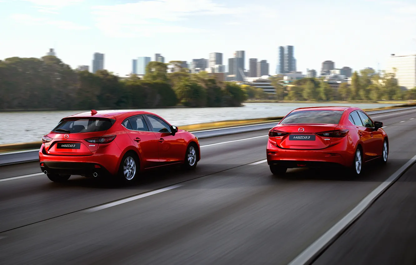 Wallpaper red, Auto, sedan, hatchback, Mazda, skyactive for mobile and