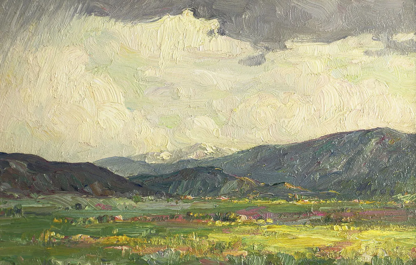 Photo wallpaper landscape, picture, Joseph Henry Sharp, Joseph Henry Sharp, Sun Burst. Taos Mountains