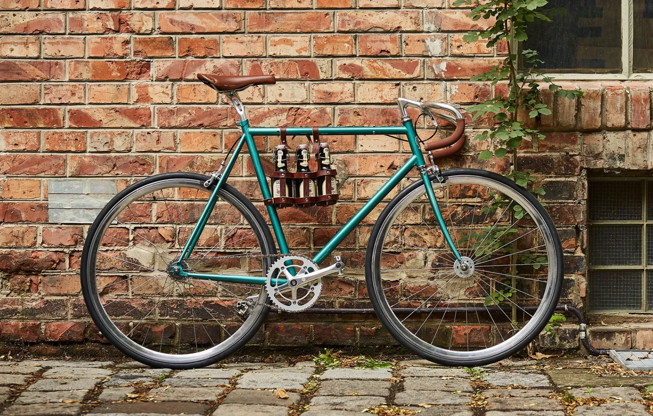 Photo wallpaper bike, wall, window, Hacker Pschorr, Heaven in Bavaria