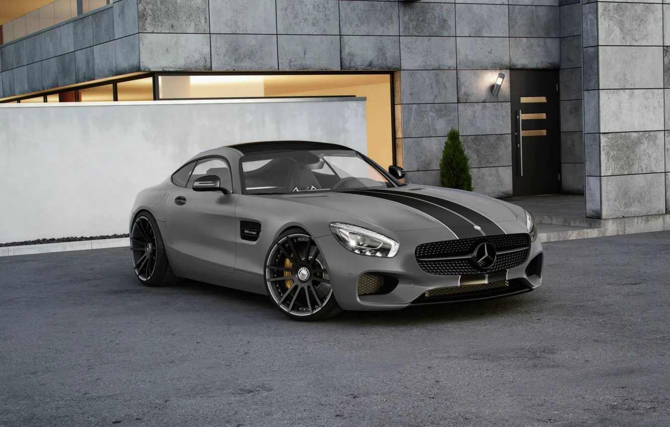 Photo wallpaper Mercedes-Benz, Front, AMG, Wheelsandmore, Grey, Tuned, 600HP