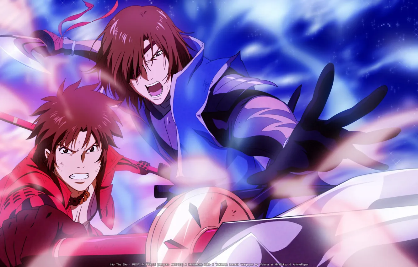 Photo wallpaper samurai, guy, two, Sengoku Basara, The Era Of Unrest