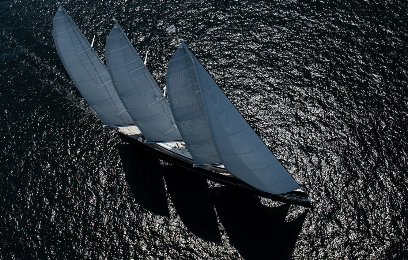 Photo wallpaper sea, movement, yacht, top, sail, scale 93, Tom VanOossanen, SY SEA EAGLE II