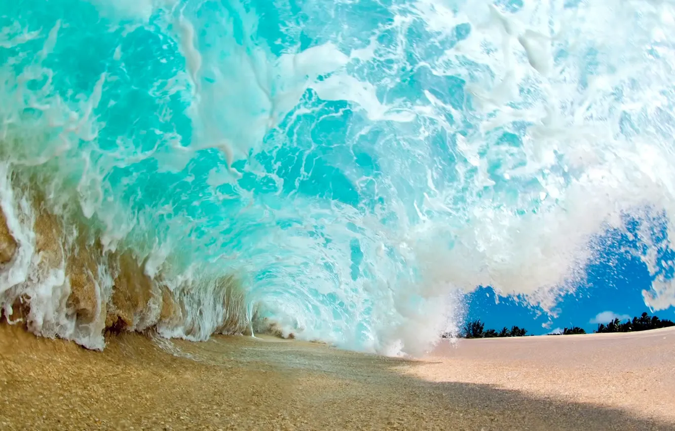 Photo wallpaper sand, beach, wave, beach, sand, wave