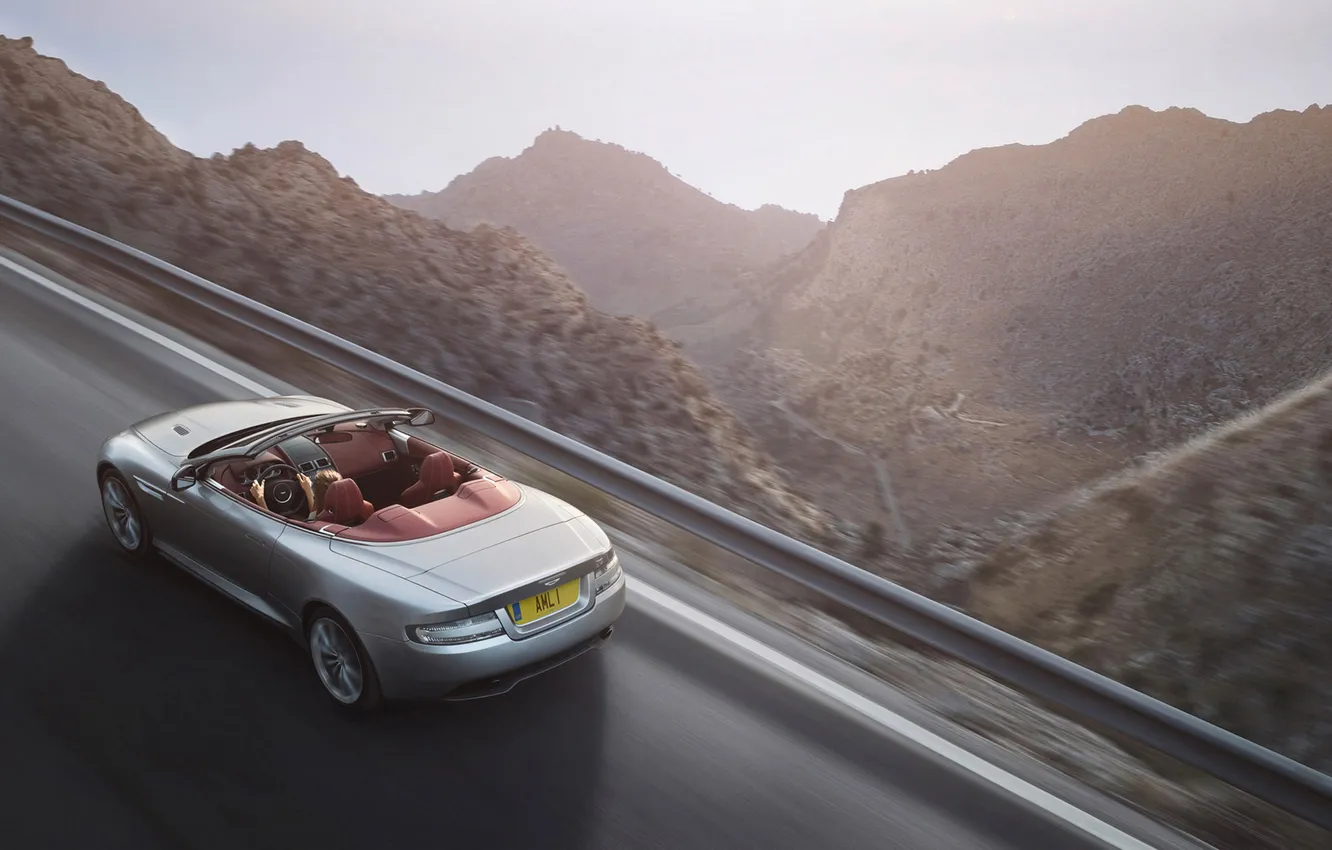 Photo wallpaper road, landscape, mountains, coupe, convertible, 1AML