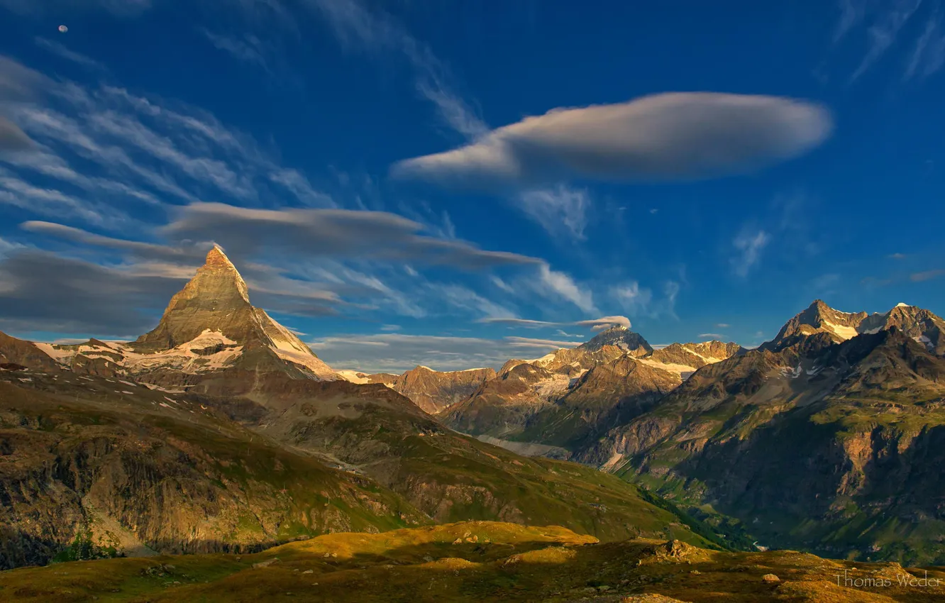 Photo wallpaper mountains, nature, panorama