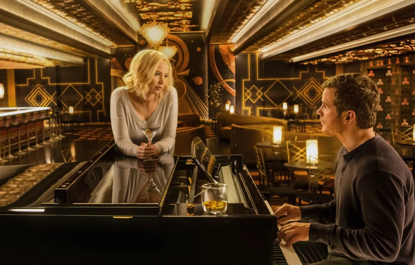 Photo wallpaper cinema, girl, woman, man, movie, film, Jennifer Lawrence, Survivors