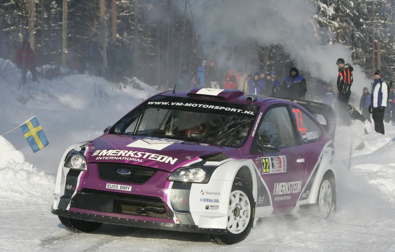 Photo wallpaper ford, rally, snow, norway, the website