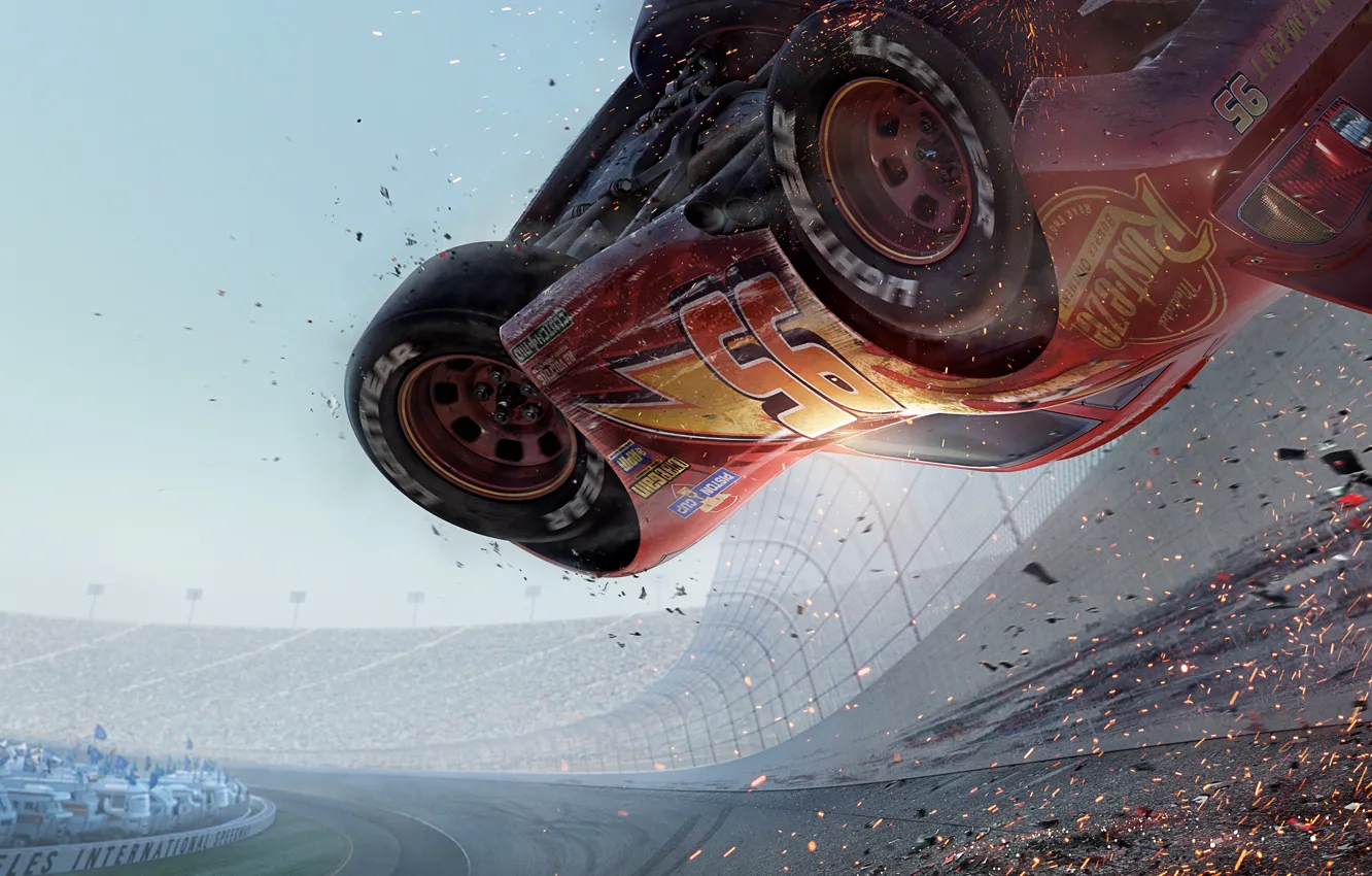 Photo wallpaper cartoon, cars, track, cars, stadium, animation, Animation, Cars 3