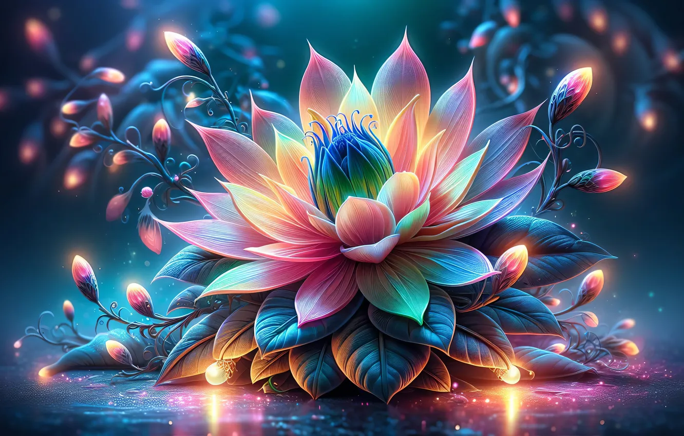 Photo wallpaper flowers, beauty, fantasy, magically