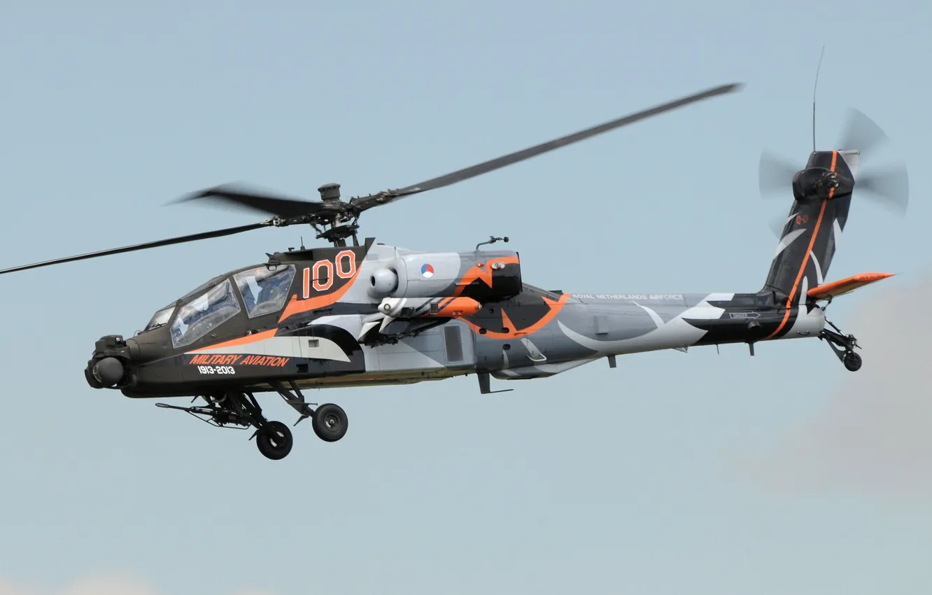 Photo wallpaper flight, helicopter, combat, AH-64 Apache, main
