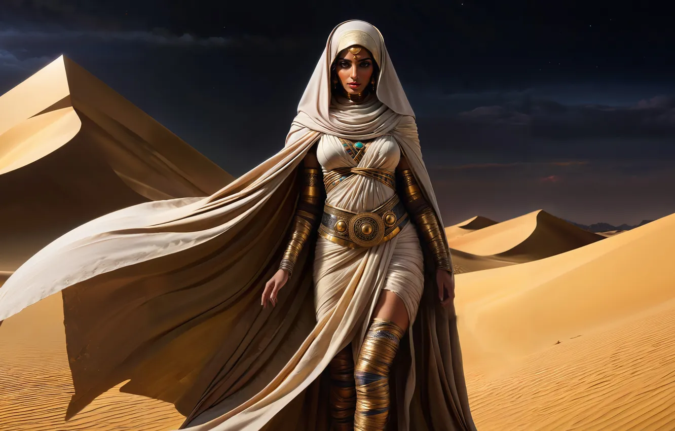 Photo wallpaper girl, desert, Egypt