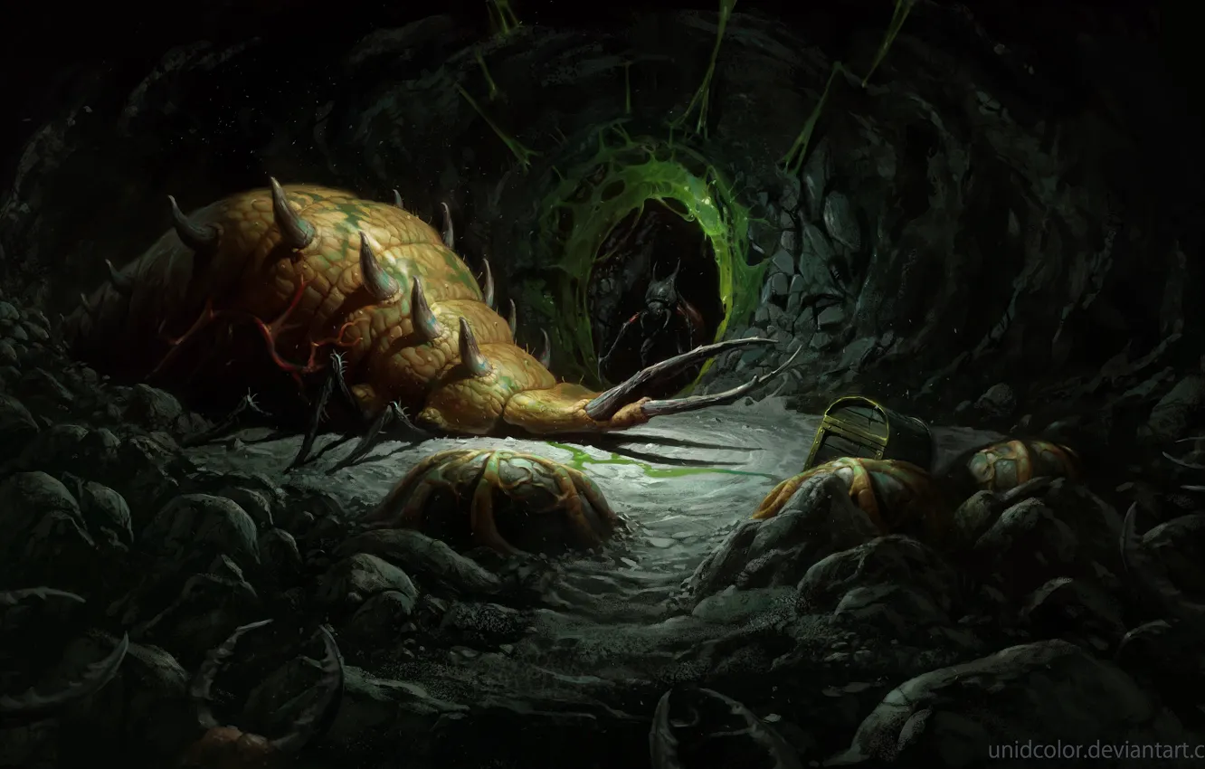 Photo wallpaper worms, creatures, tunnels, Diablo 2