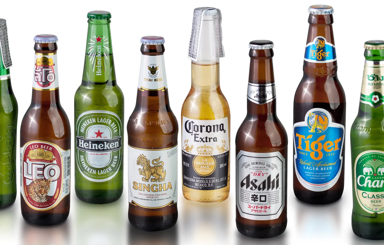 Photo wallpaper beer, drinks, bottles, varieties