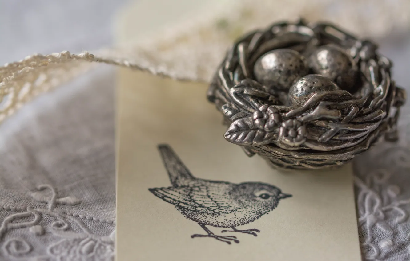 Photo wallpaper figure, eggs, socket, bird
