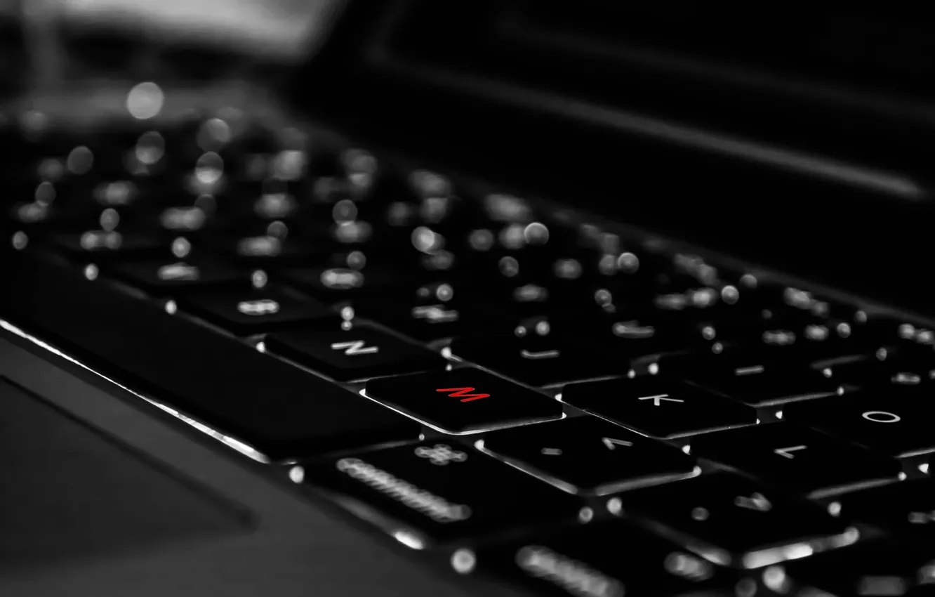 Photo wallpaper backlight, laptop, notebook, macbook, lightening, MacBook, keyboard