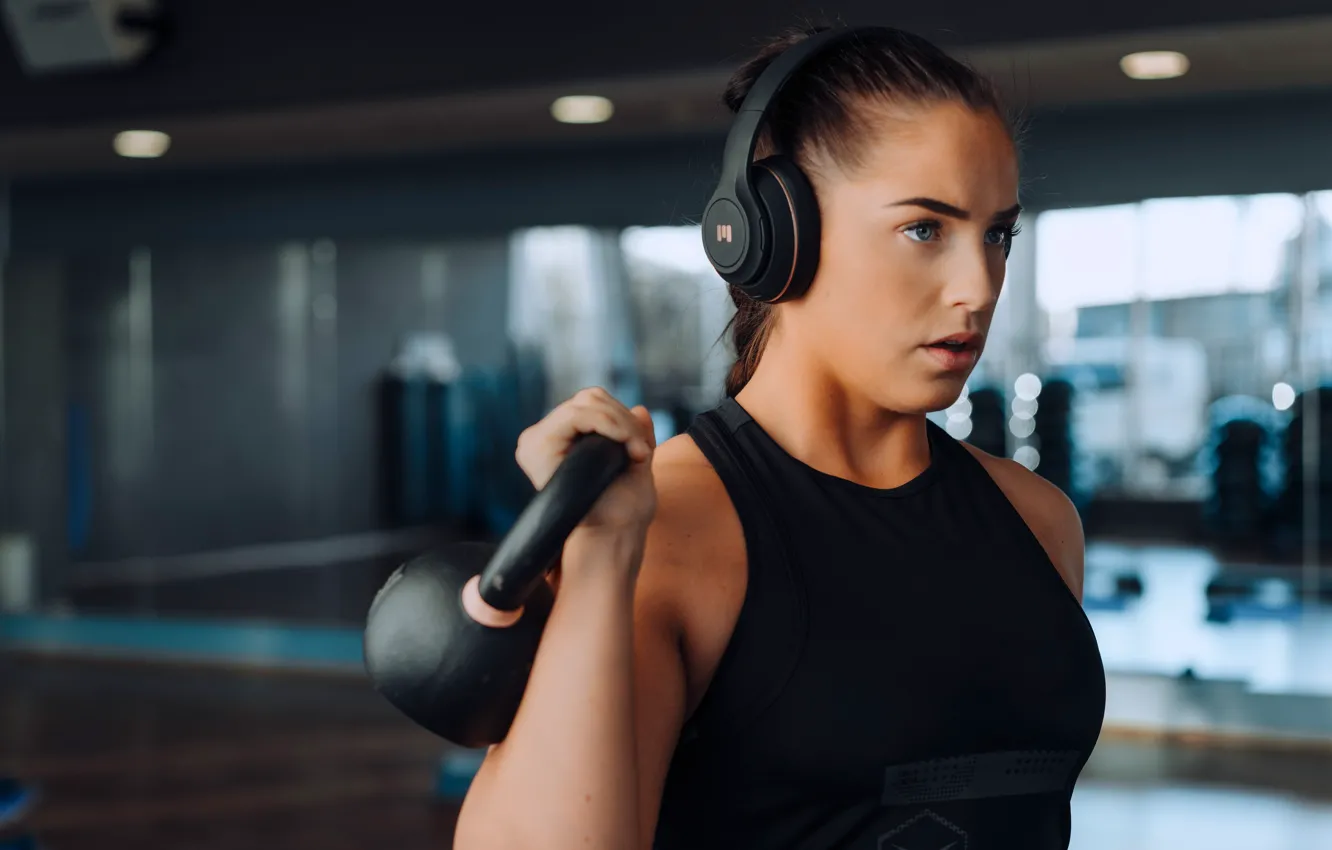 Photo wallpaper Music, workout, fitness, Russian dumbbell