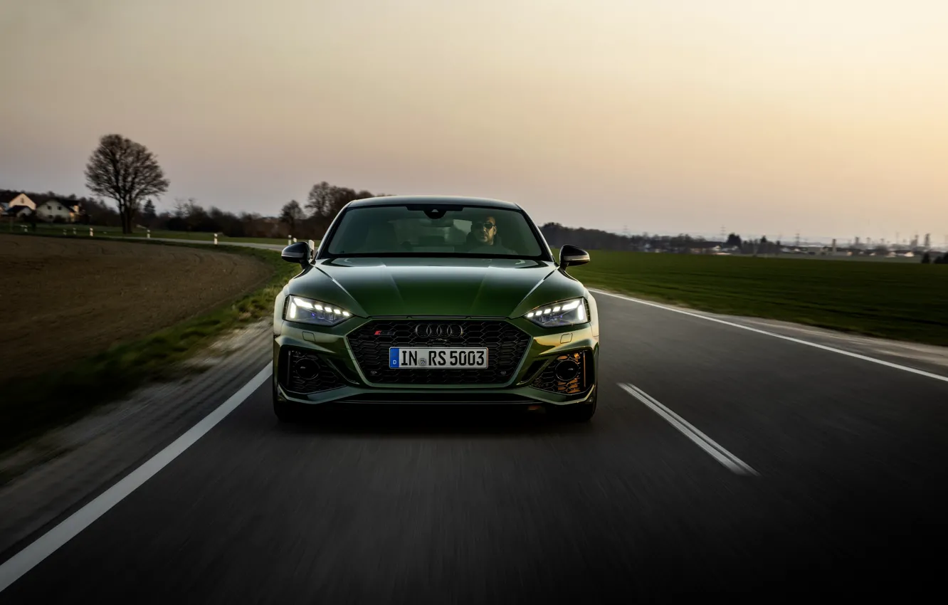 Photo wallpaper Audi, front, on the road, RS 5, 2020, RS5 Sportback