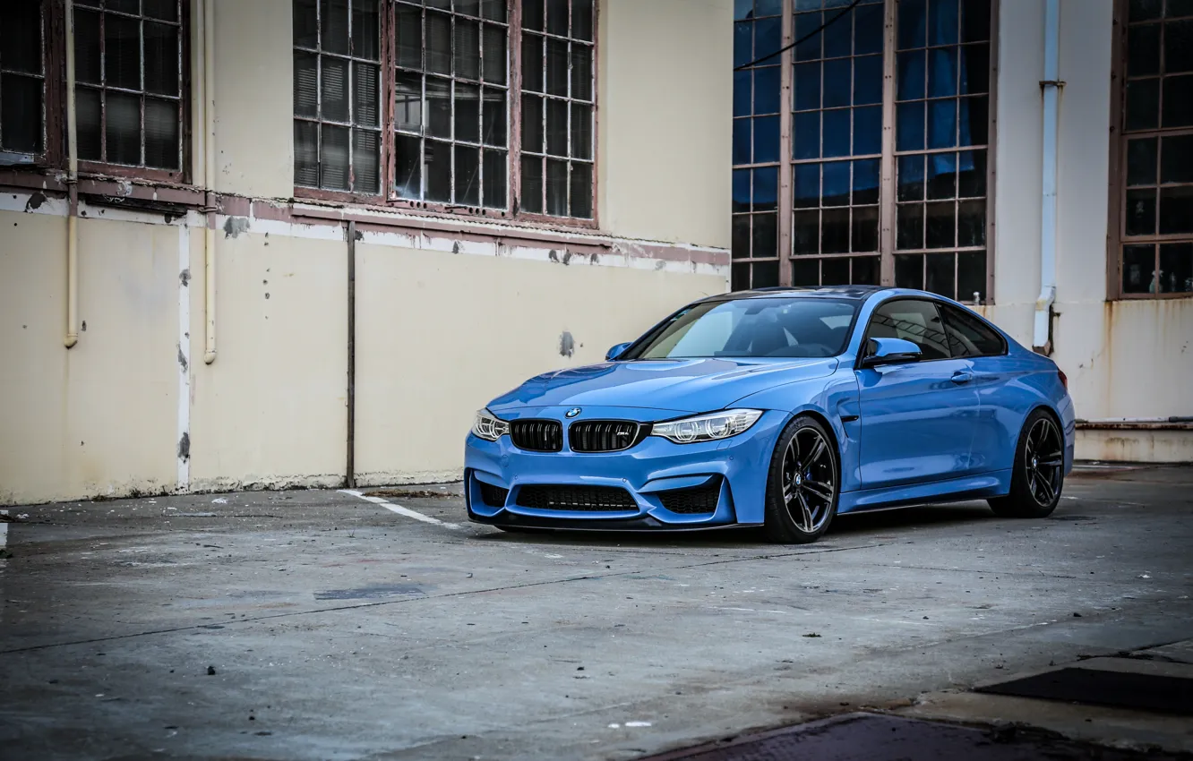 Photo wallpaper BMW, blue, sport coupe, black wheels, M Performance