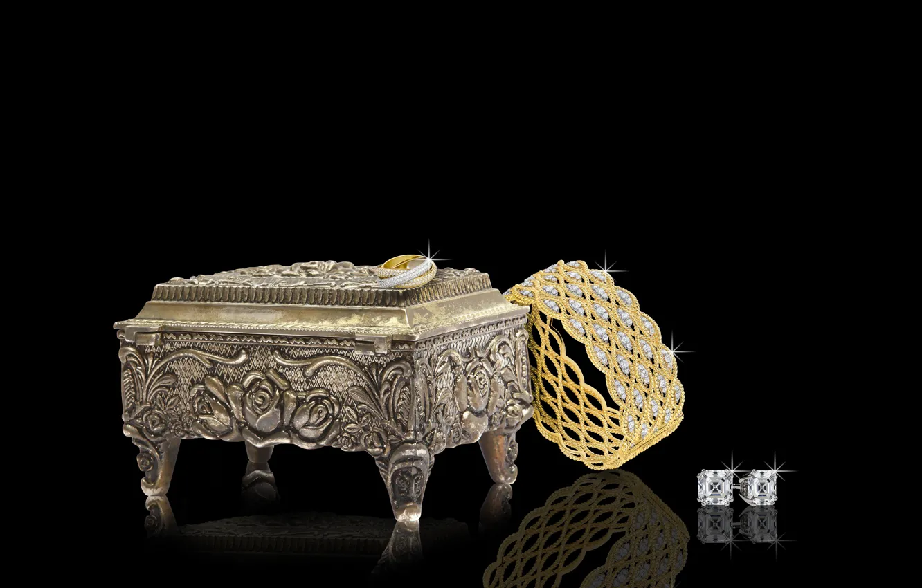 Photo wallpaper box, jewelry, jewelry box