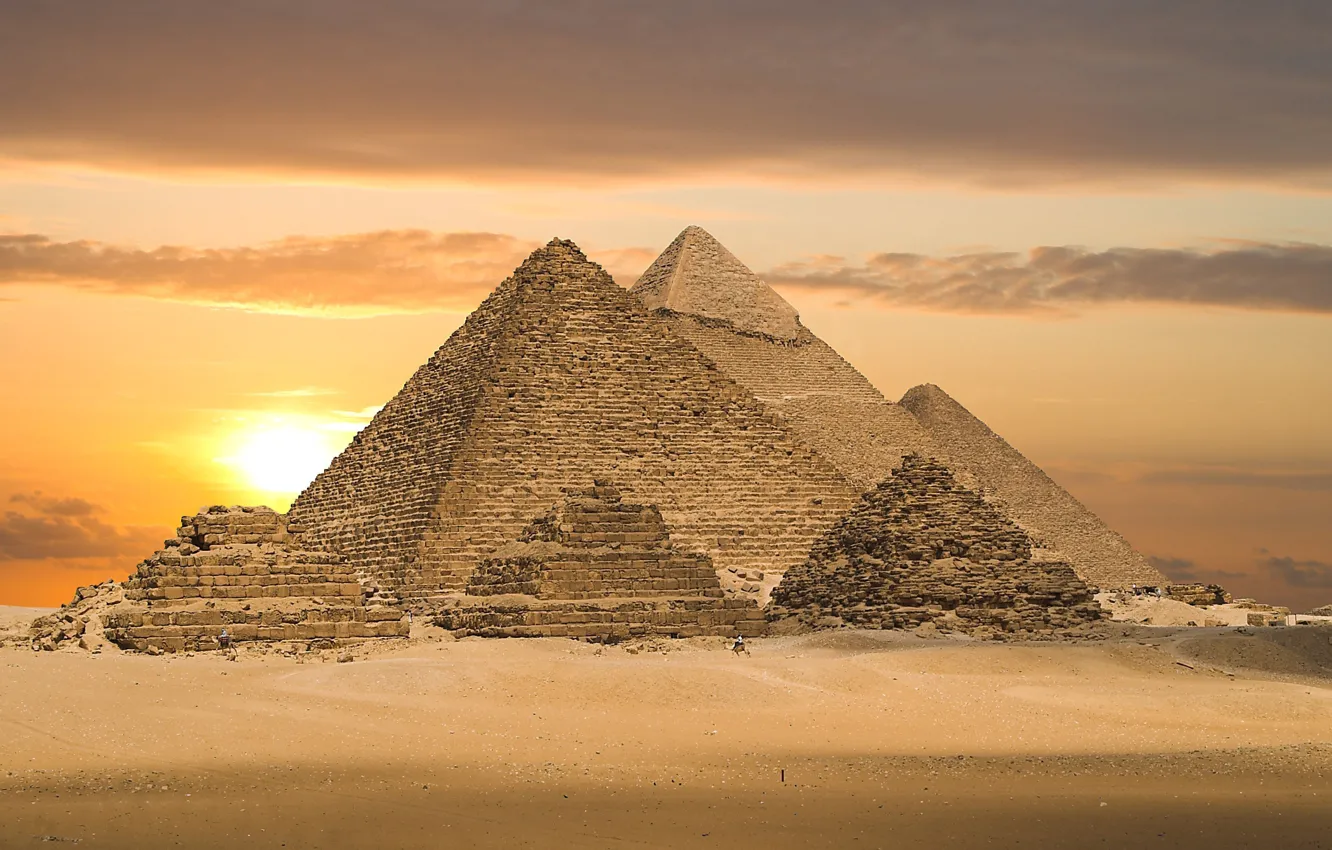 Photo wallpaper sand, desert, Egypt, pyramid