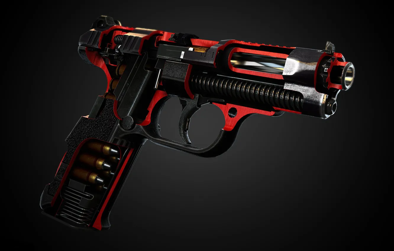 Photo wallpaper the cut, GSH-18, self-loading pistol, Vasiliy Gryazev and Arkadiy Shipunov