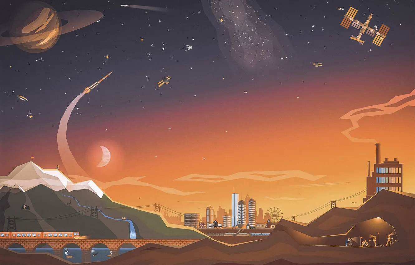 Photo wallpaper space, planet, Masters