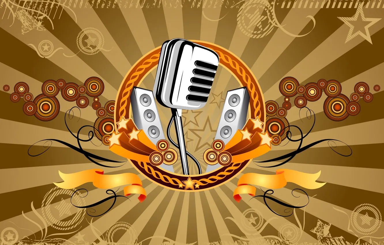 Photo wallpaper music, Vector, microphone, 158