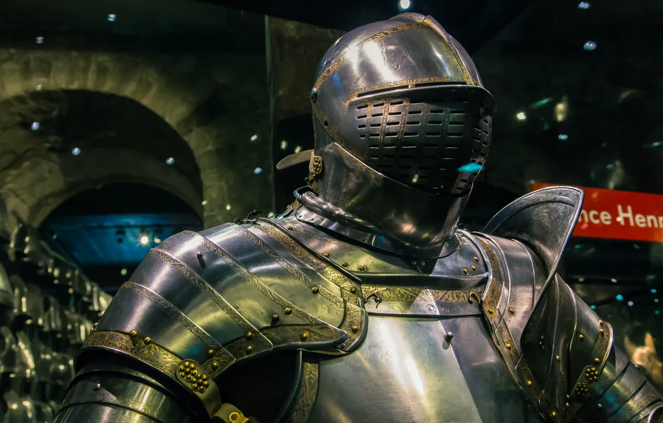 Photo wallpaper metal, pattern, armor, knight