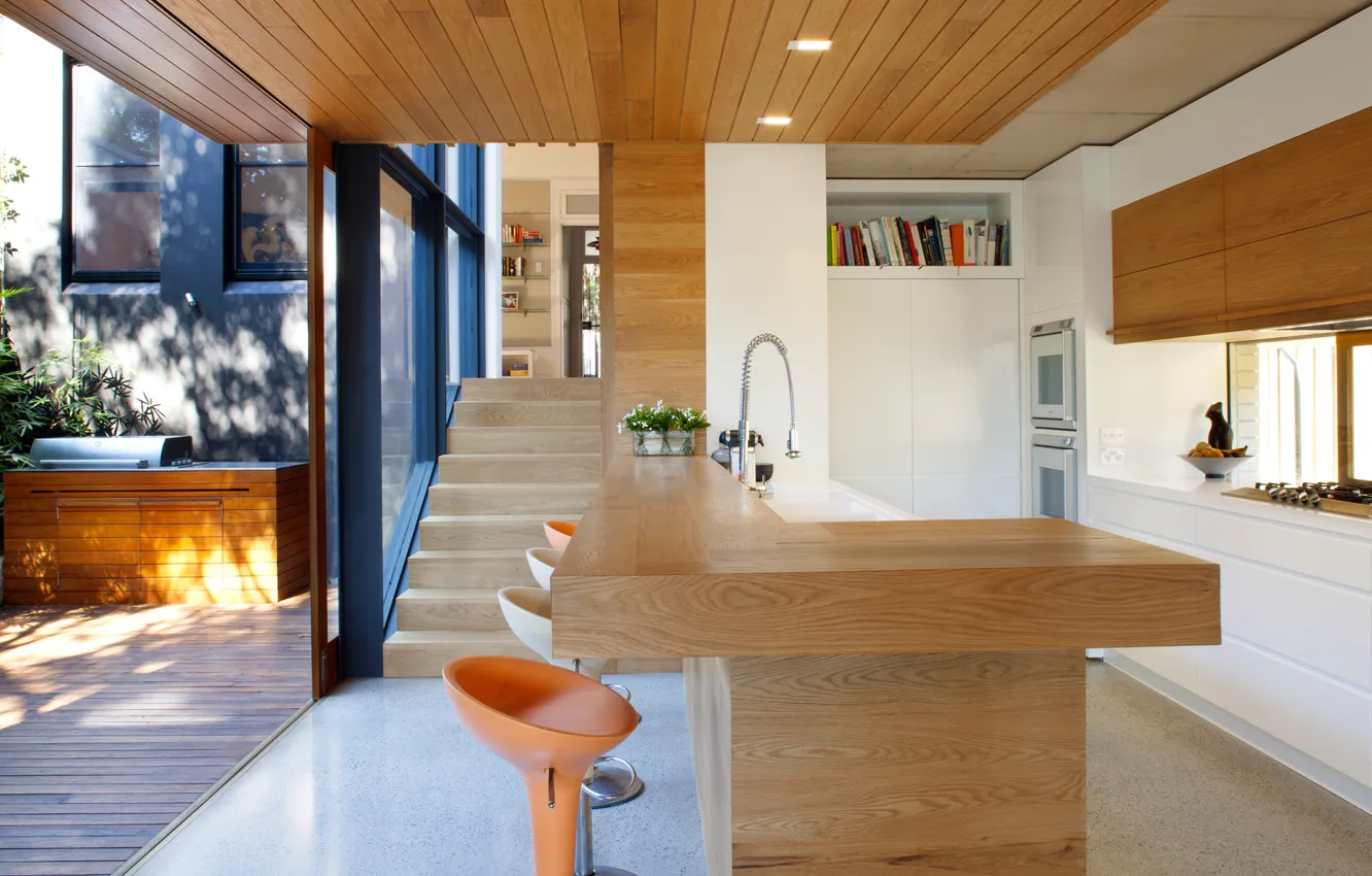 Photo wallpaper flowers, interior, chair, kitchen, plate, book, stand