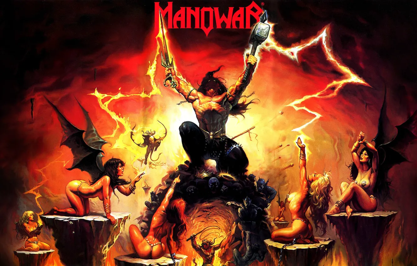 Photo wallpaper warrior, harpies, heavy metal, Manowar