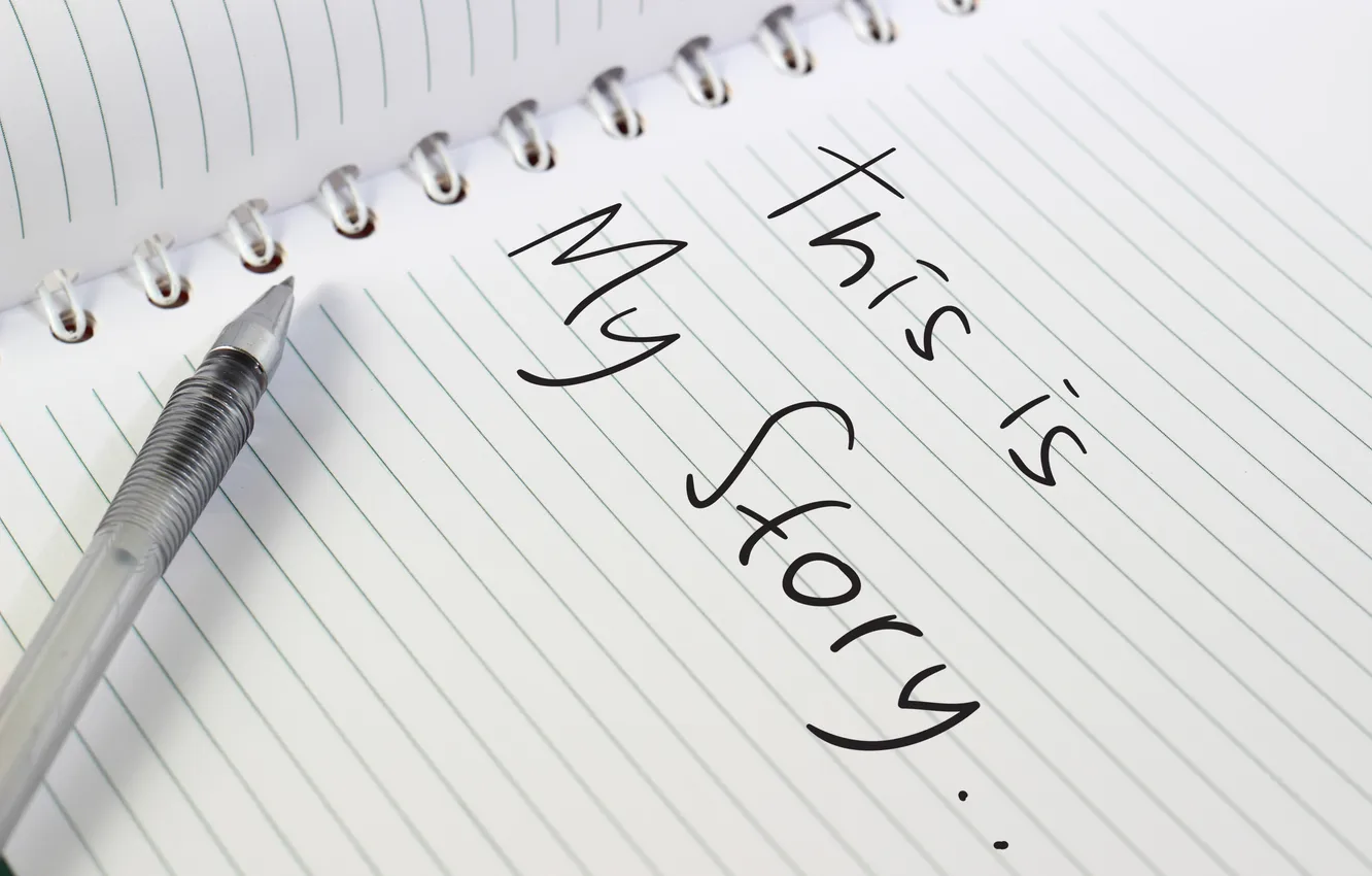 Photo wallpaper notebook, phrase, Story